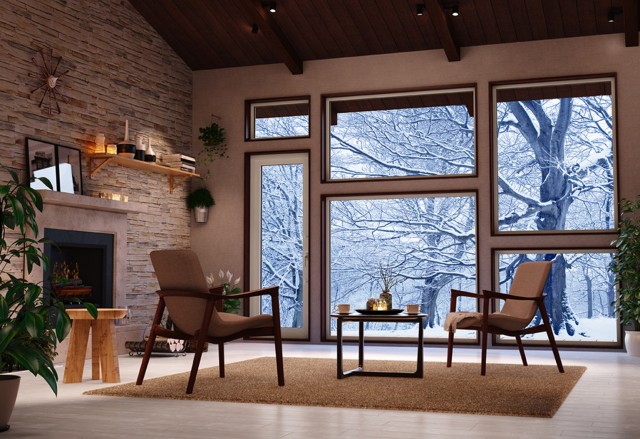 世界トップクラスの断熱性能をもつ樹脂窓「エルスターＸ」。１３万９３００円（トリプルガラス・クリプトンガス入り縦すべり出し窓、６４０ｘ１１７０ミリ）。