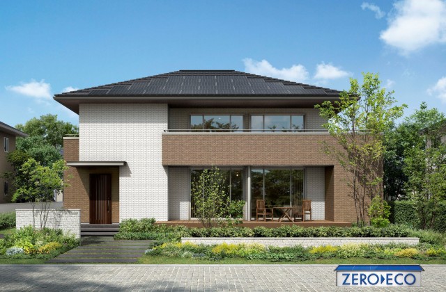 参考プラン標準本体価格は税込２９３１万円（３９.４５坪、２階建て、太陽光発電４.６１ｋＷ＋蓄電池５.６ｋＷｈ含む）