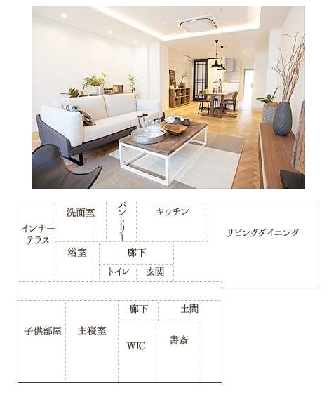 実際にリノベーションした１軒の住まいを再現したフロア（７階）