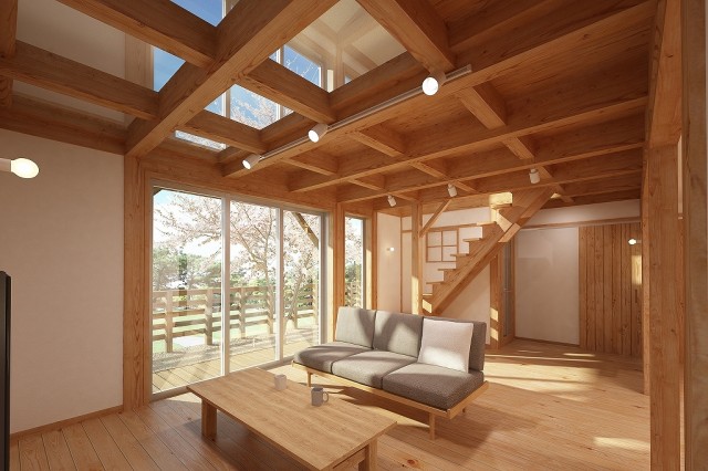 プロジェクトでは「木が見える家」を提案することで、国産材・地域材の消費をうながすねらいもある。