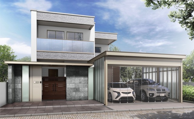 「エクスティアラ」門扉、カーポート、アーチ施工イメージ。