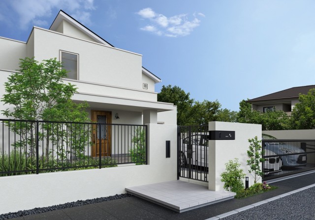 「シャローネ」門扉、フェンス、アップゲート施工イメージ。