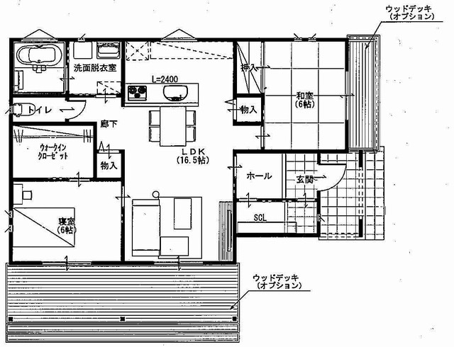 モデル住宅の平面プラン（県資料）