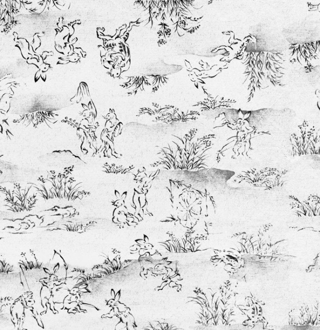 「鳥獣戯画」柄