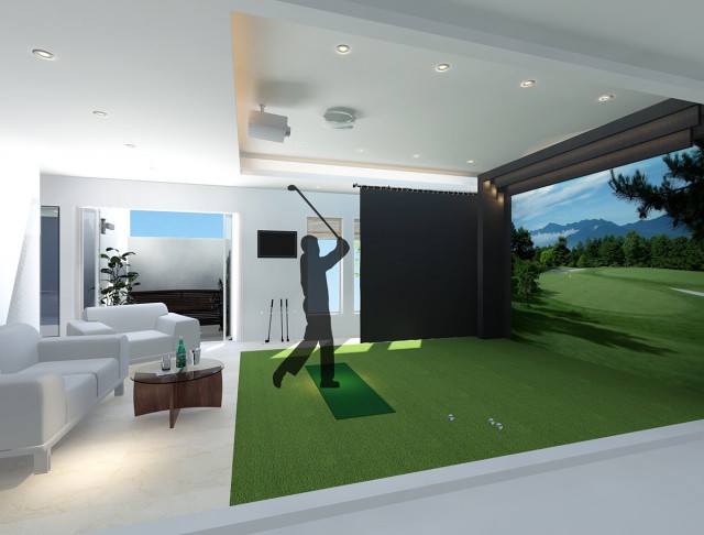 『ホームアクティビティ』ゴルフシミュレーターの様子
