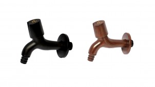 簡単設置の屋外用蛇口を発売、木目調とつや消し黒の２種類