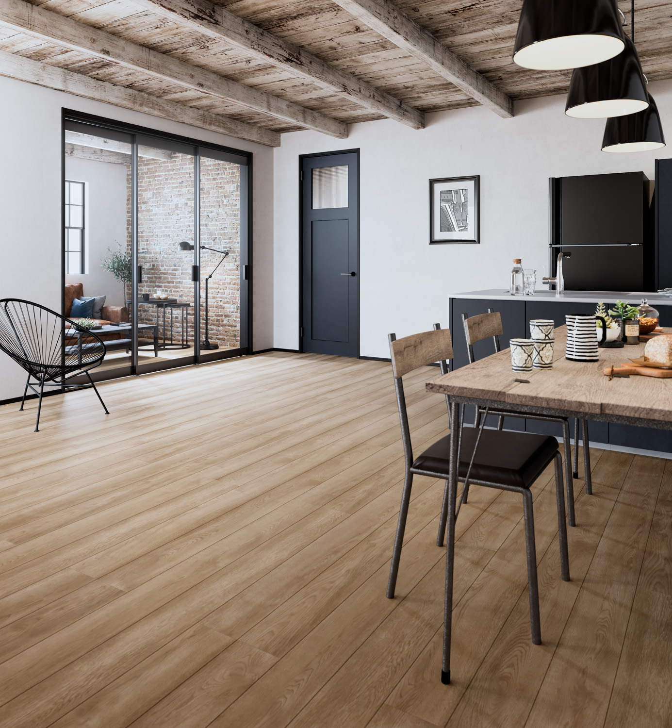 永大産業、内装建材「スキスムT」にトレンドに合うマットネイビー柄