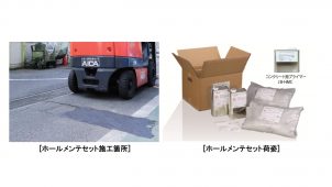 アイカ、コンクリ舗装の穴・凹みを早期補修できるキット