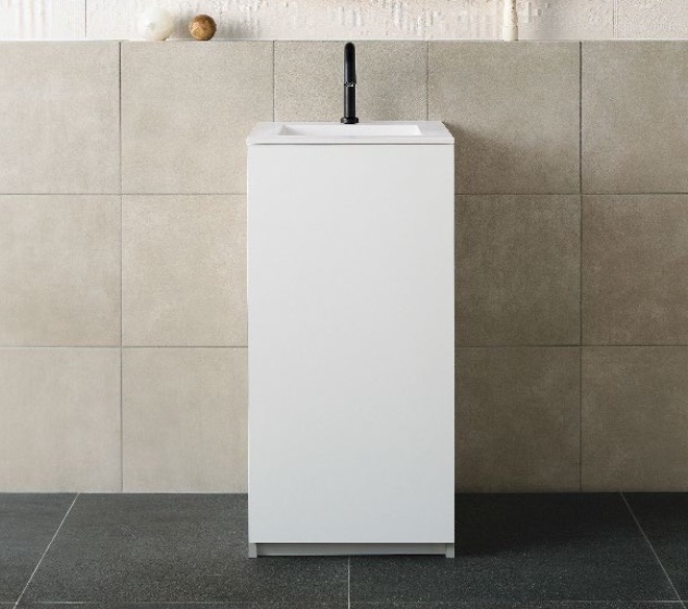 ="狭小空間に設置できるスタイリッシュな洗面台" 狭小空間に設置できるスタイリッシュな洗面台