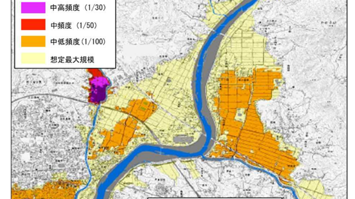 河川氾濫による浸水頻度を見える化　水害リスクマップ公開