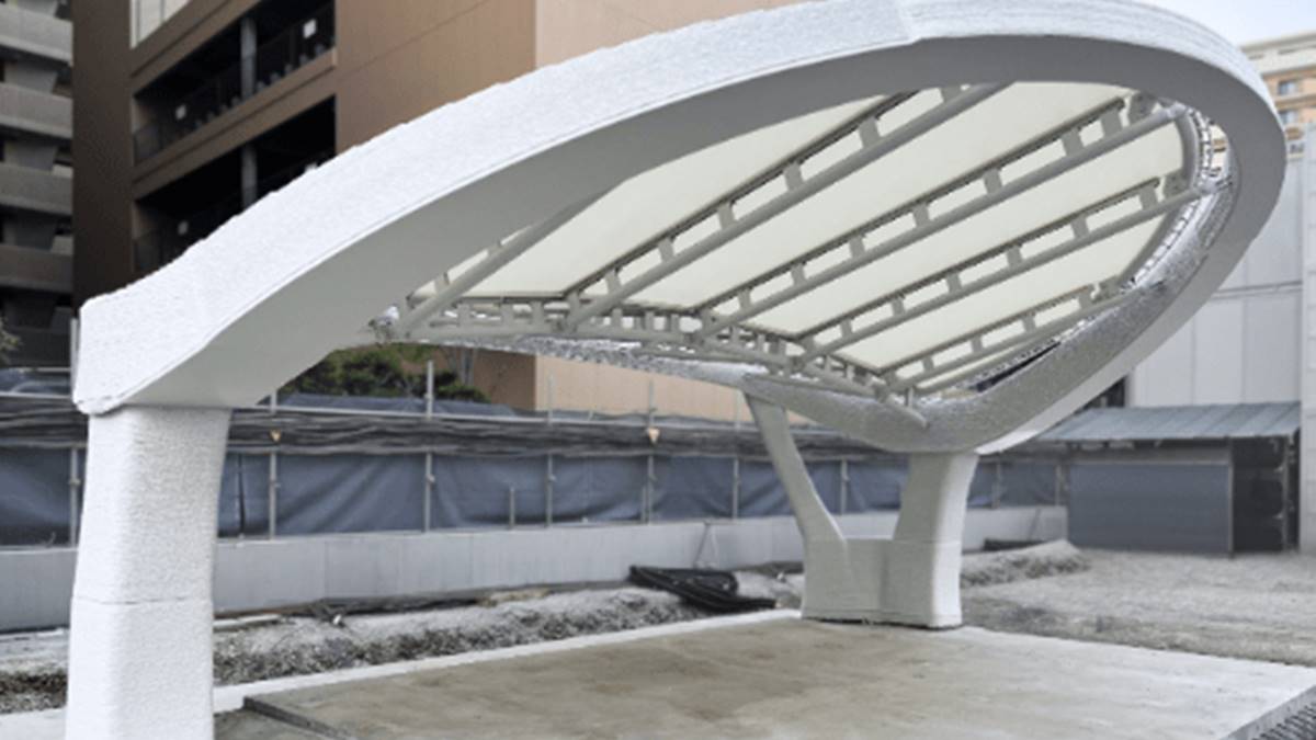 清水建設、3Dプリンタでコンクリート屋根を出力