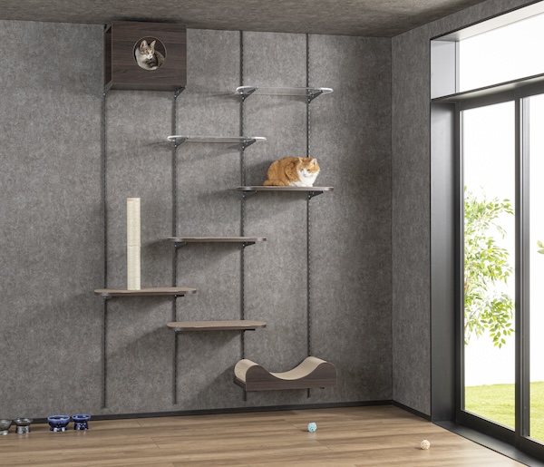 永大産業、可動型収納棚に猫対応アイテムを追加