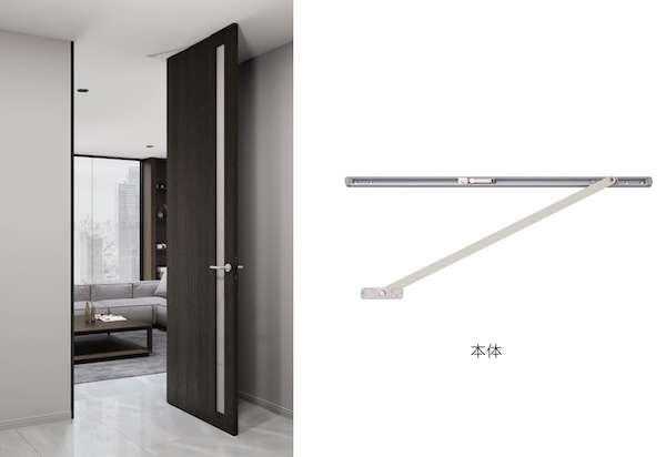 隠し丁番と組み合わせて使用、目立たず扉の角度調整が可能