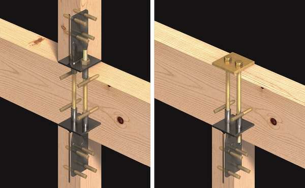 最大50kNの引き抜きに対応する金物工法用柱頭金物