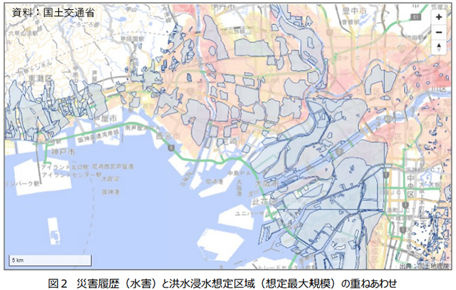 「不動産情報ライブラリ」に災害履歴図を追加　Googleマップの表示も