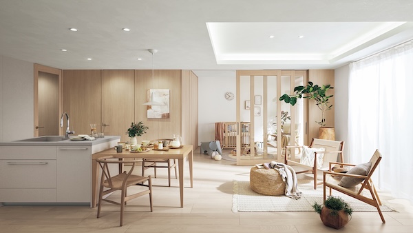 パナソニックが内装建材刷新、広く感じる色柄・部材を拡充