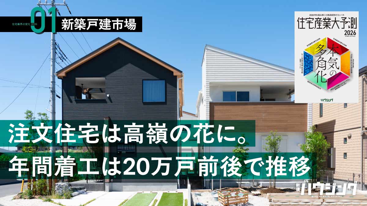 【持家市場】19万戸台の可能性も　工務店の注文住宅市場縮小対策は？