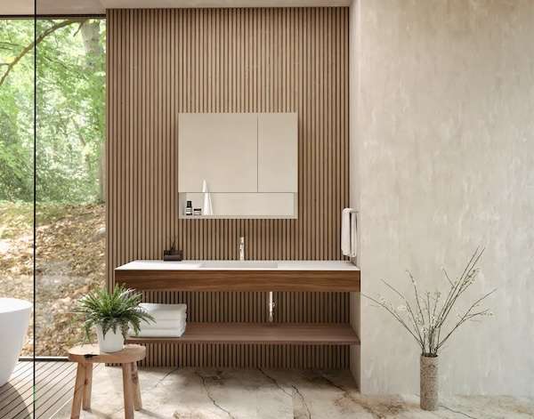 浮遊感のある洗面台、72通りの組み合わせが可能