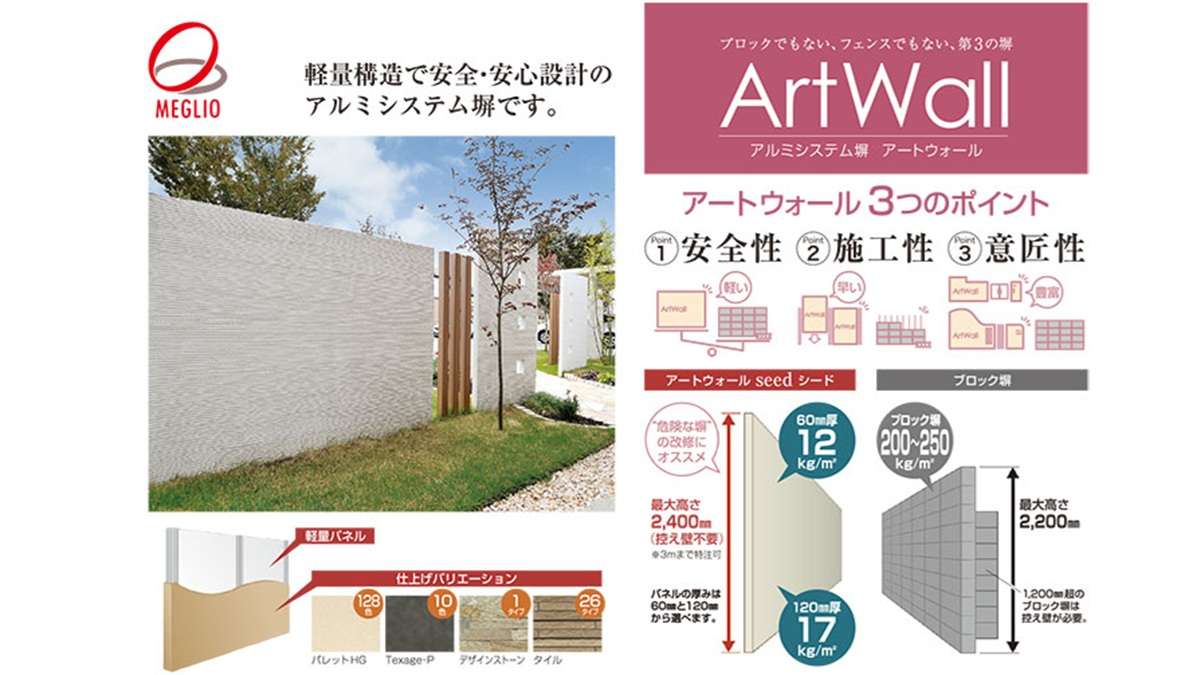="四国化成建材、アルミシステム塀「アートウォール」" 四国化成建材、アルミシステム塀「アートウォール」