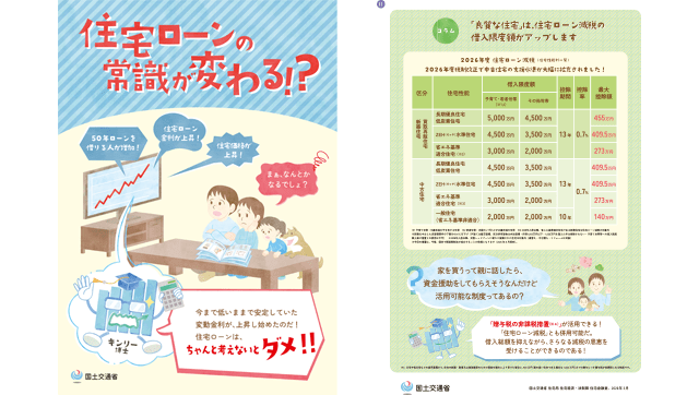 ="「住宅ローンの常識が変わる!?」国交省がリーフレット作成" 「住宅ローンの常識が変わる!?」国交省がリーフレット作成